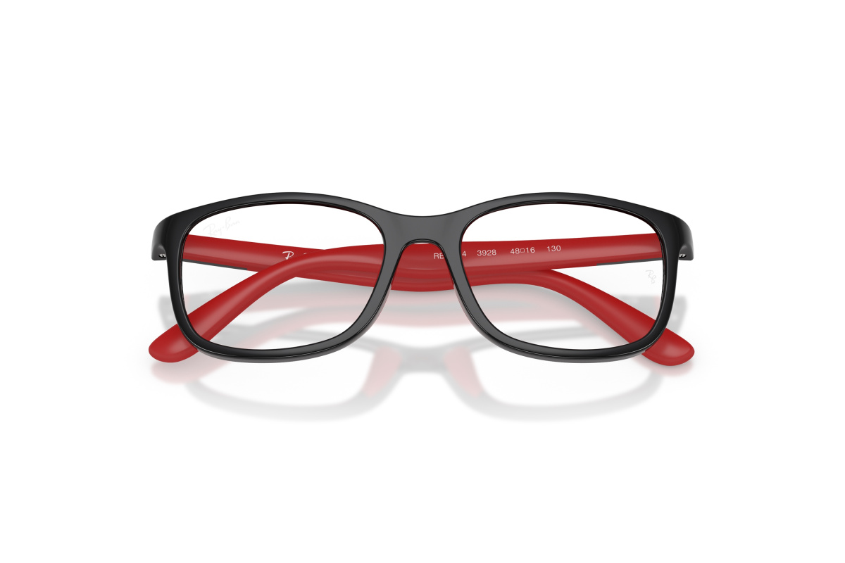 Ray-Ban RY1644_3928 Nero su rosso effetto gommato