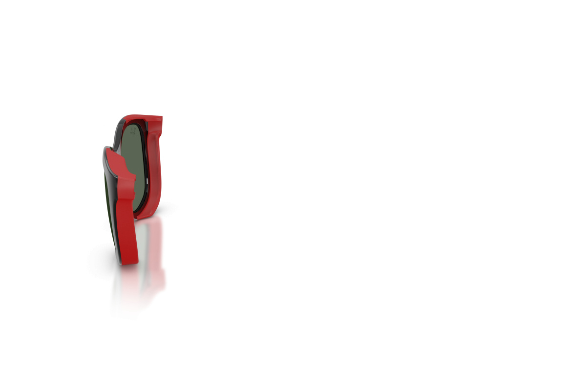 Ray-Ban RY1644C_392871 Nero su rosso effetto gommato